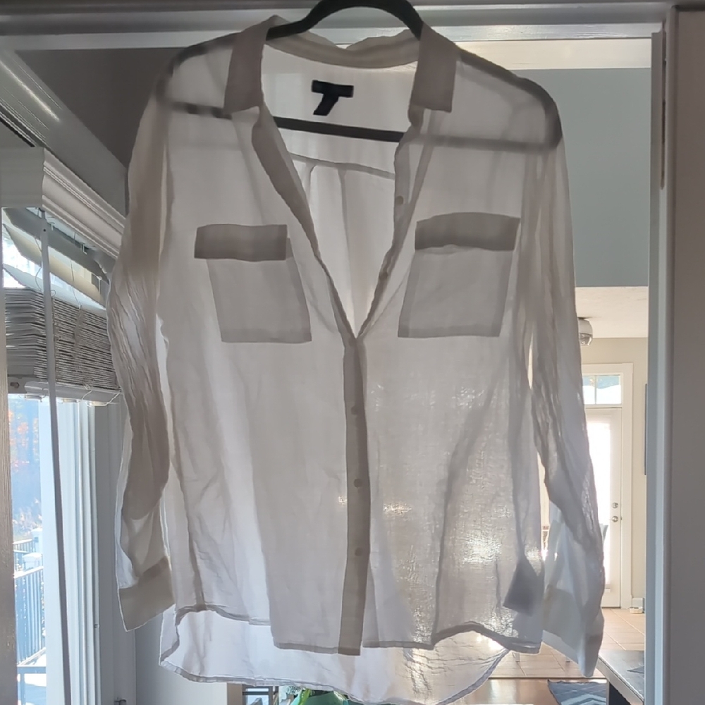 GAP White Boyfriend Fit Blouse